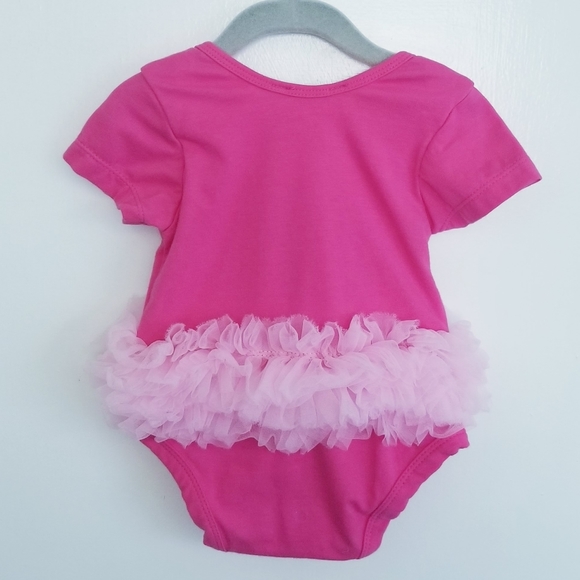 Popatu Baby Girl's Pink Flower Bow Bodysuit Size 3-6 Months - Picture 9 of 12